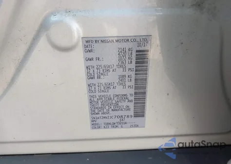 2018 Nissan Rogue Sv из США, поврежденный, VIN 5N1AT2MV2JC708789